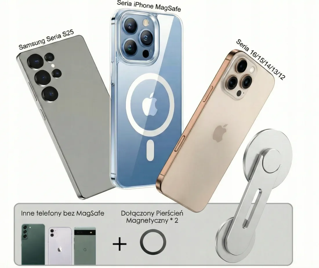 Kompatybilność: iPhone MagSafe, Samsung, inne telefony